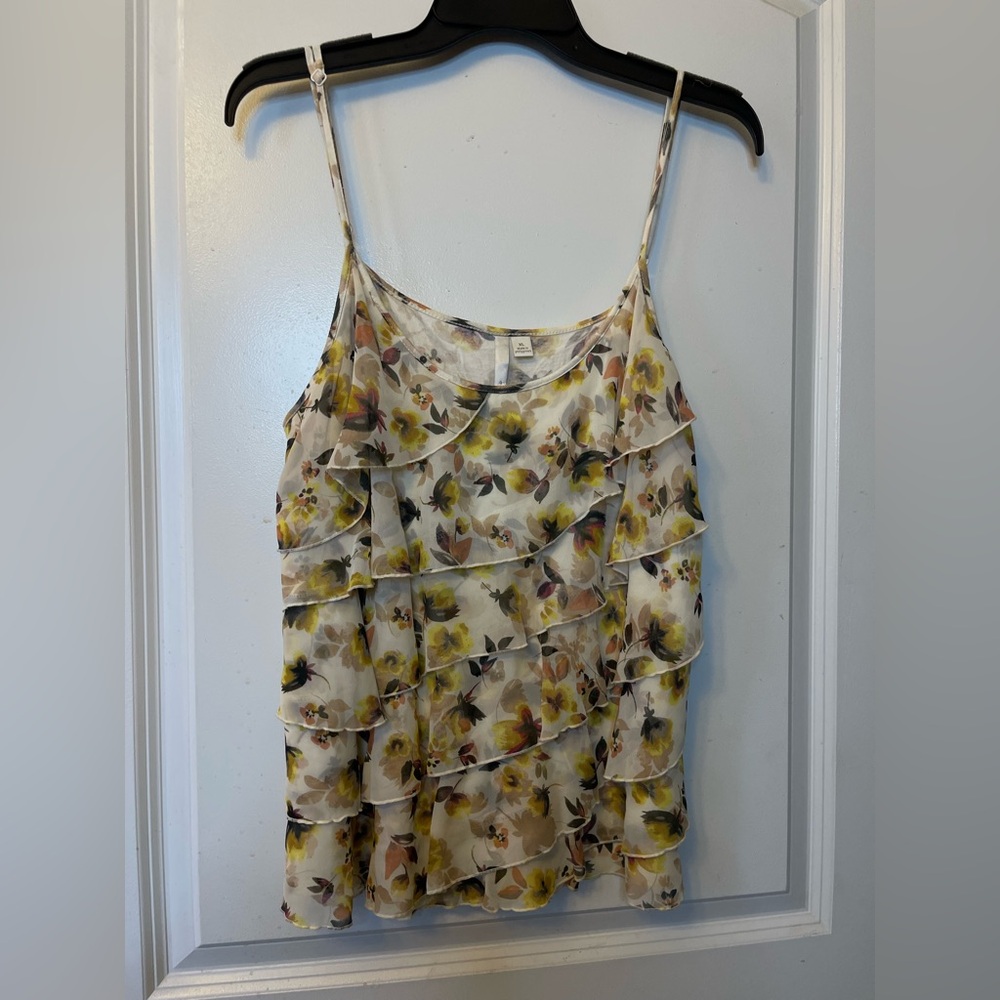 LC Lauren Conrad XL Ruffled Camisole with Spaghetti Straps